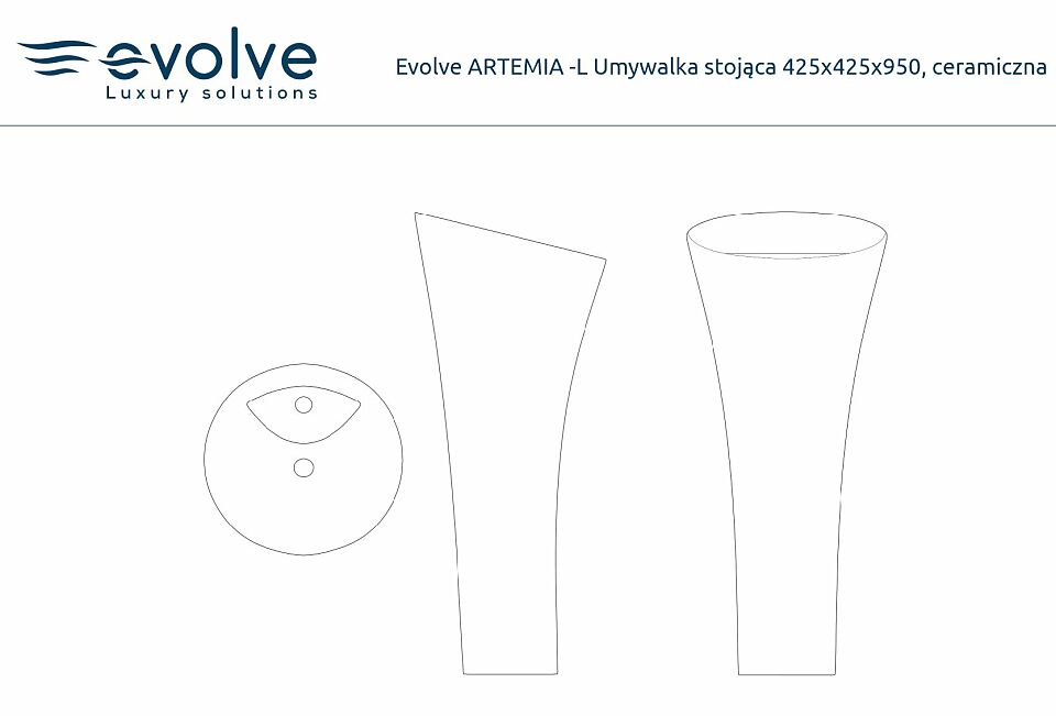 Evolve ARTEMIA -L Umywalka stojąca 425x425x950, ceramiczna.JPG