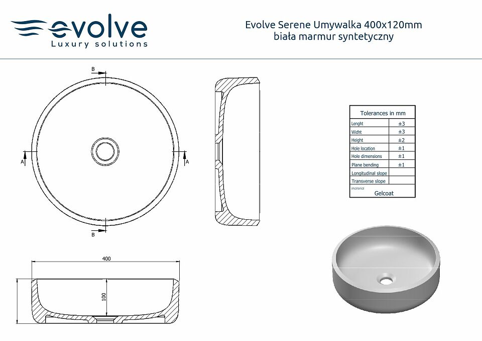 Evolve Serene Umywalka 400x120mm biała matowa marmur syntetyczny.JPG